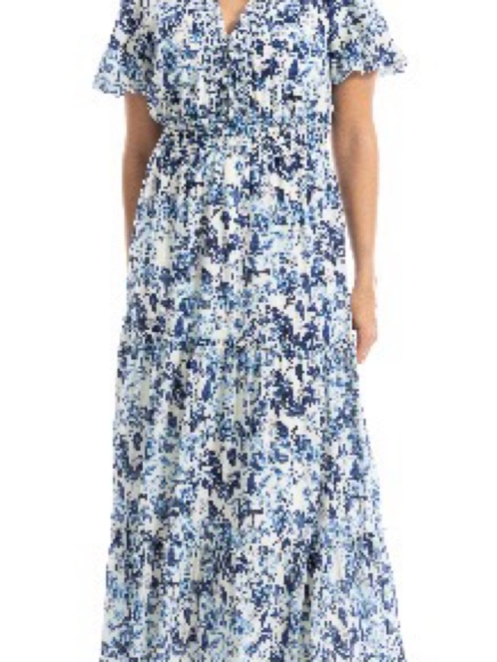 Max Studio Blue and White Floral Maxi Dress